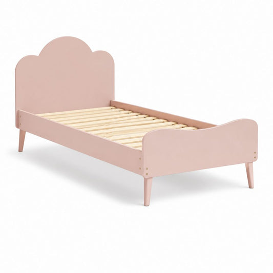 Kinderbett Bettgestell Rosa MDF und Kiefernholz Wolkenform 70 x 140 cm