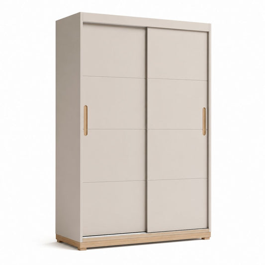 Schwebetürenschrank Beige aus Spanplatte rechteckig 120 x 60 x 200 cm