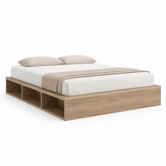 Stauraumbett Eicheoptik Spanplatte rechteckig für Matratze 160 x 200 cm 215 x 166 x 45 cm